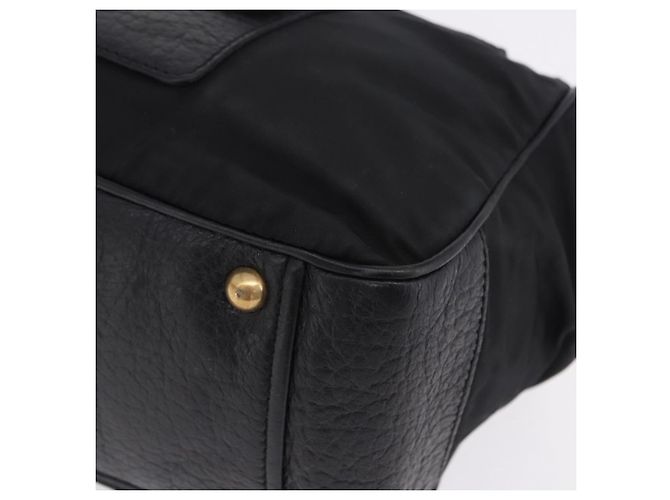 Borsa a tracolla PRADA in pelle e nylon Nero Oro Auth am12600V D'oro - vista 21