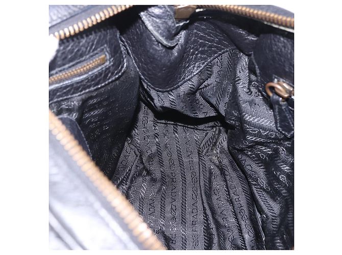 Borsa a tracolla PRADA in pelle e nylon Nero Oro Auth am12600V D'oro - vista 29