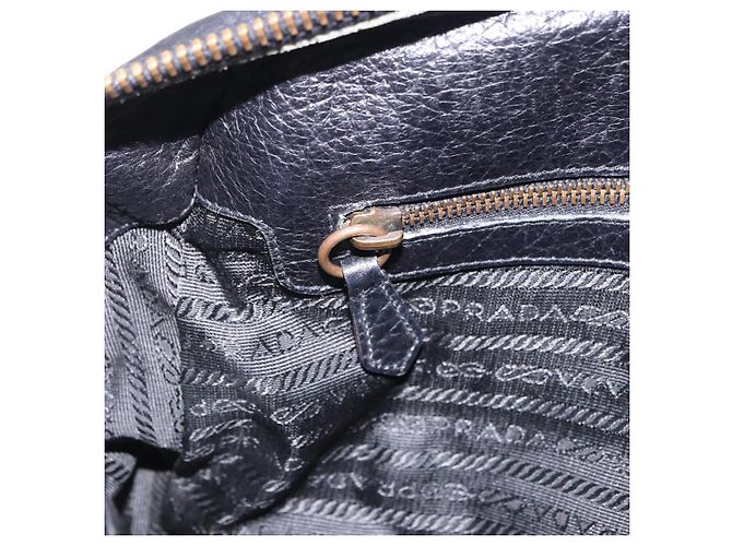 Borsa a tracolla PRADA in pelle e nylon Nero Oro Auth am12600V D'oro - vista 30