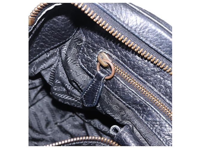 Borsa a tracolla PRADA in pelle e nylon Nero Oro Auth am12600V D'oro - vista 32
