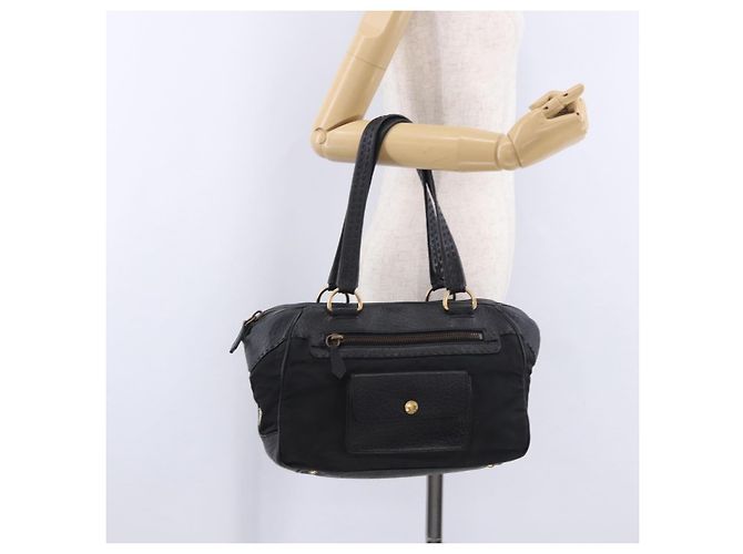 Borsa a tracolla PRADA in pelle e nylon Nero Oro Auth am12600V D'oro - vista 36