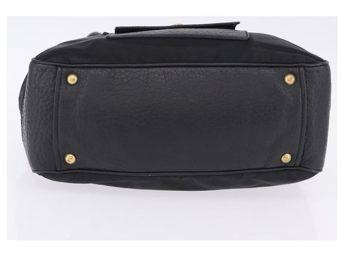 Borsa a tracolla PRADA in pelle e nylon Nero Oro Auth am12600V D'oro - vista 6