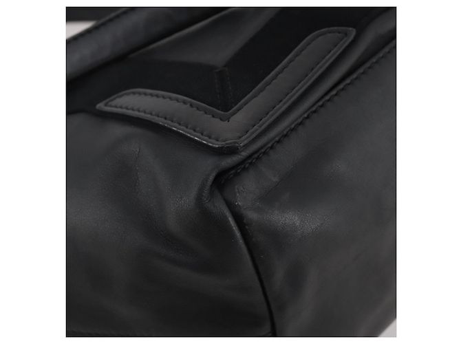 Borsa a mano BALENCIAGA Navy Cabas in pelle nera e argento 339933 Auth 204847 Nero - vista 15
