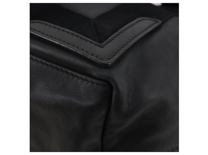Borsa a mano BALENCIAGA Navy Cabas in pelle nera e argento 339933 Auth 204847 Nero - vista 16