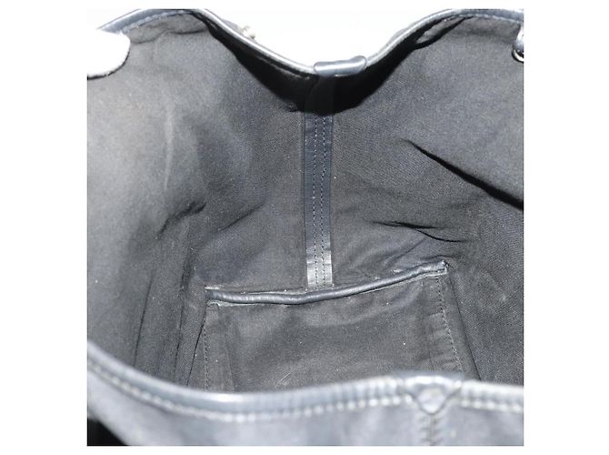 Borsa a mano BALENCIAGA Navy Cabas in pelle nera e argento 339933 Auth 204847 Nero - vista 19