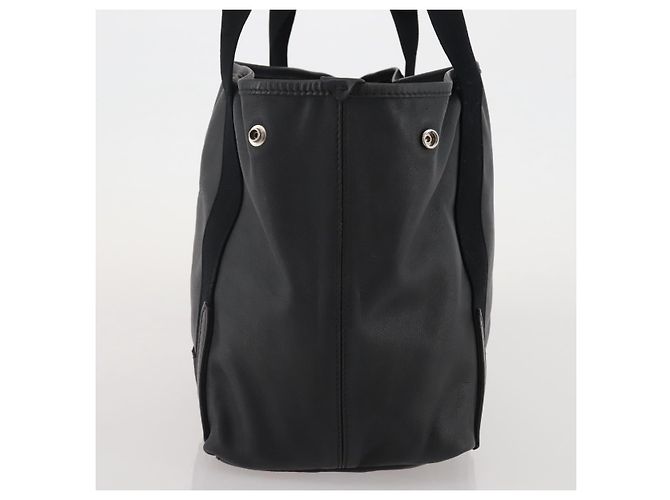 Borsa a mano BALENCIAGA Navy Cabas in pelle nera e argento 339933 Auth 204847 Nero - vista 3