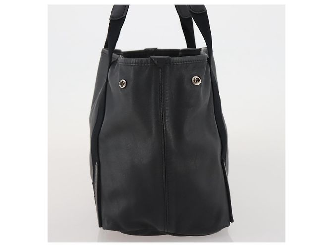 Borsa a mano BALENCIAGA Navy Cabas in pelle nera e argento 339933 Auth 204847 Nero - vista 4