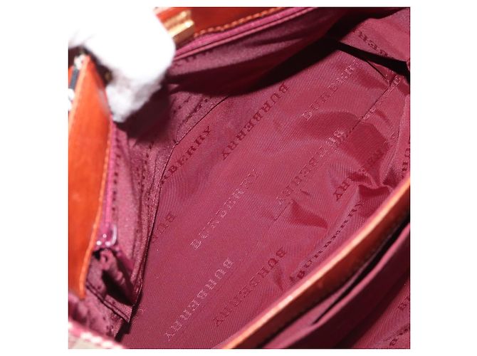 Bolso de Mano BURBERRY Nova Check Canvas Beige Tono Dorado Auth 204621V - vista 11
