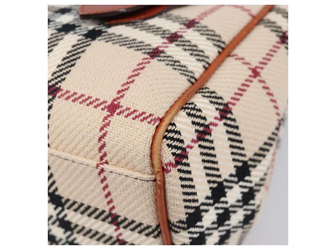 Bolso de Mano BURBERRY Nova Check Canvas Beige Tono Dorado Auth 204621V - vista 16