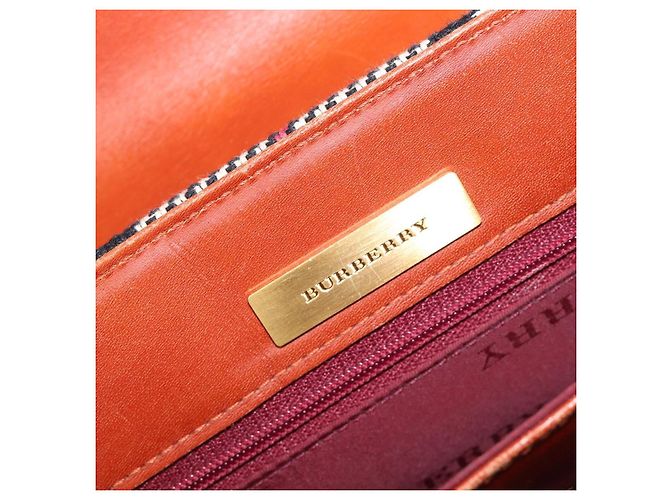 Bolso de Mano BURBERRY Nova Check Canvas Beige Tono Dorado Auth 204621V - vista 20
