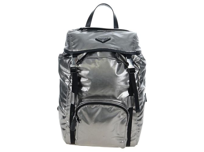 Mochila PRADA Canvas Silver Auth 195333M Plata - vista 13
