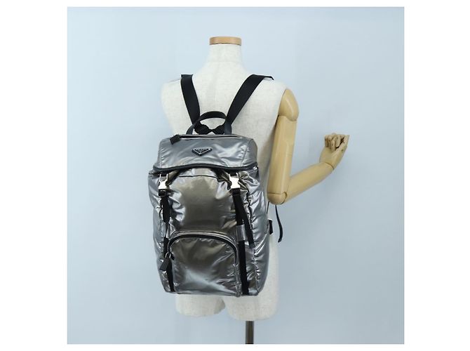 Mochila PRADA Canvas Silver Auth 195333M Plata - vista 34