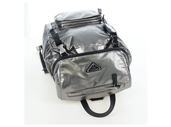 Mochila PRADA Canvas Silver Auth 195333M Plata - vista 6
