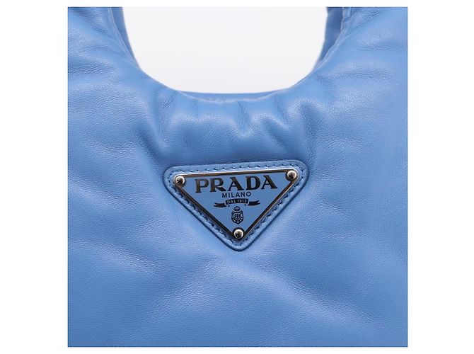 PRADA Handtasche aus Leder 2way Blau Silber Authentisch 204742SAM - Ansicht 19