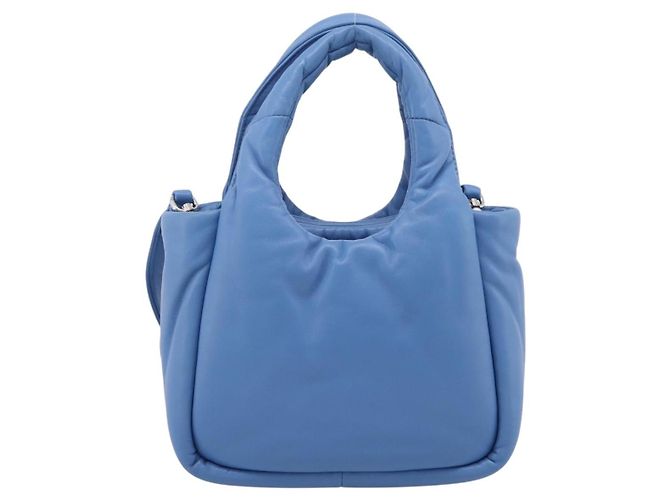 PRADA Handtasche aus Leder 2way Blau Silber Authentisch 204742SAM - Ansicht 2