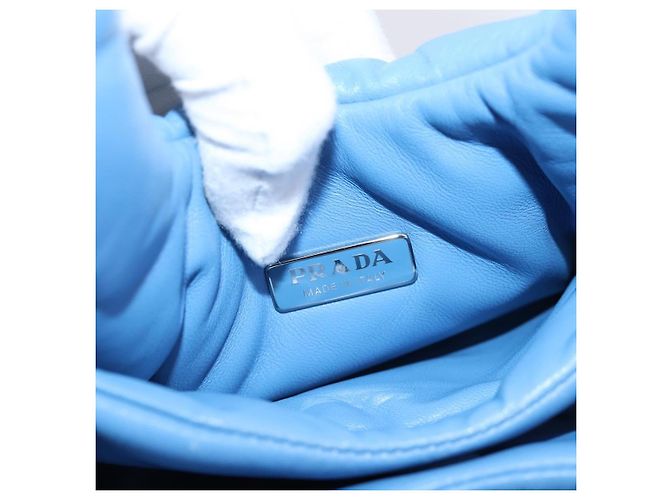 PRADA Handtasche aus Leder 2way Blau Silber Authentisch 204742SAM - Ansicht 22