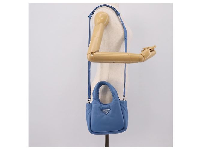 PRADA Handtasche aus Leder 2way Blau Silber Authentisch 204742SAM - Ansicht 25