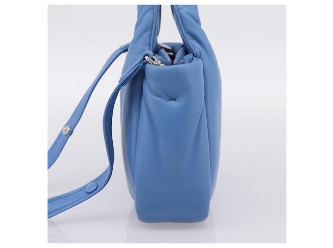 PRADA Handtasche aus Leder 2way Blau Silber Authentisch 204742SAM - Ansicht 4