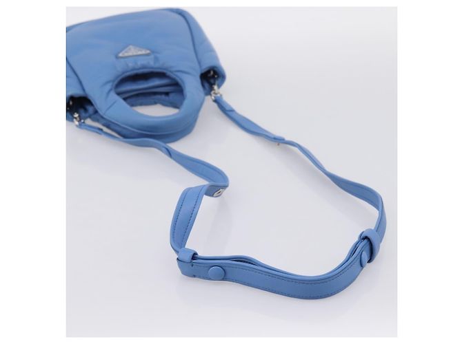 PRADA Handtasche aus Leder 2way Blau Silber Authentisch 204742SAM - Ansicht 8