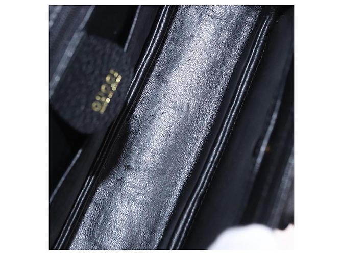 Borsa a mano GUCCI Bamboo Pelle Nero Oro 000 2046 0188 Auth 204145V D'oro - vista 10