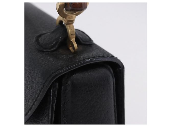 Borsa a mano GUCCI Bamboo Pelle Nero Oro 000 2046 0188 Auth 204145V D'oro - vista 14