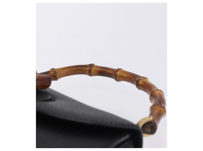 Borsa a mano GUCCI Bamboo Pelle Nero Oro 000 2046 0188 Auth 204145V D'oro - vista 18