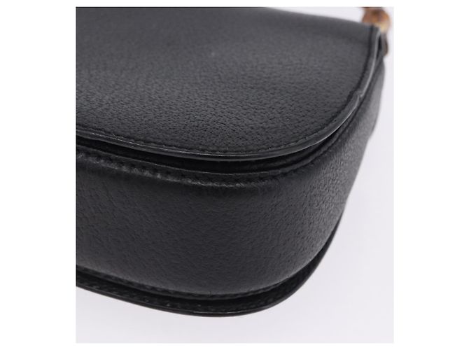 Borsa a mano GUCCI Bamboo Pelle Nero Oro 000 2046 0188 Auth 204145V D'oro - vista 22
