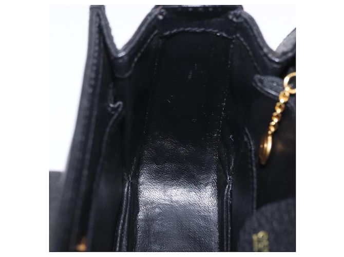 Borsa a mano GUCCI Bamboo Pelle Nero Oro 000 2046 0188 Auth 204145V D'oro - vista 27