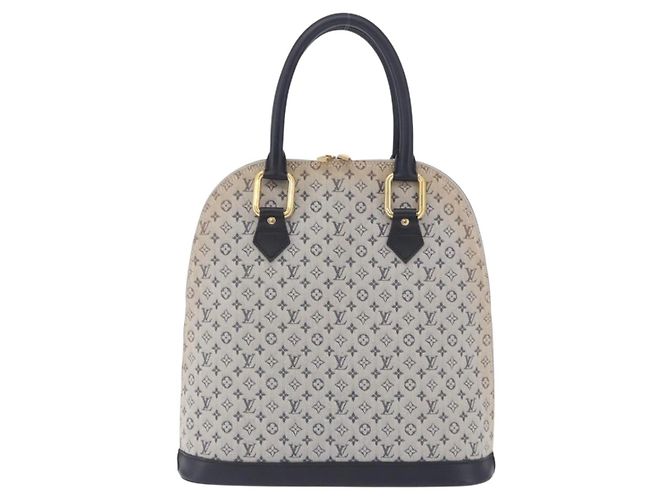 LOUIS VUITTON Monogram Mini Alma Haut Hand Bag Blue M92202 LV Auth 205142 - vista 13