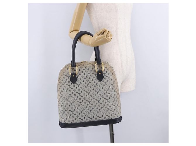 LOUIS VUITTON Monogram Mini Alma Haut Hand Bag Blue M92202 LV Auth 205142 - vista 26