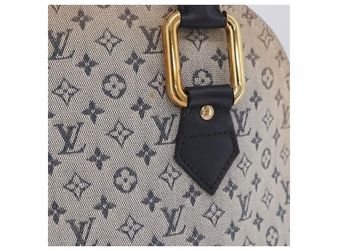 LOUIS VUITTON Monogram Mini Alma Haut Hand Bag Blue M92202 LV Auth 205142 - vista 3