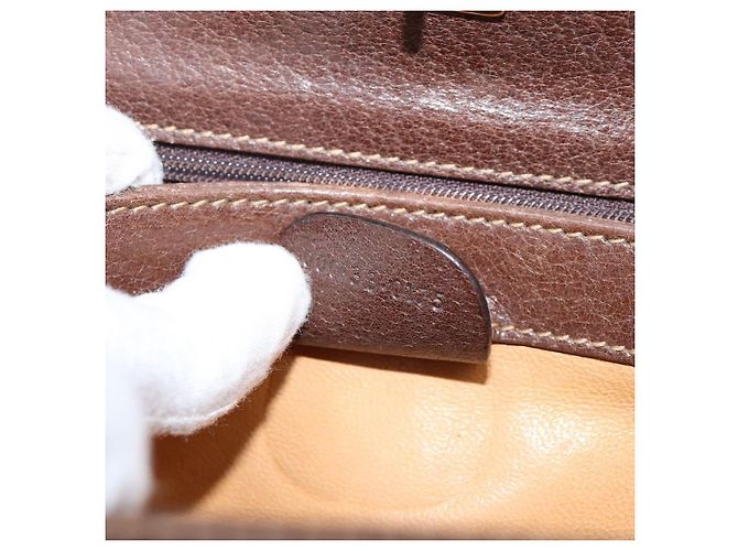 Borsa a mano GUCCI Bamboo Pelle Marrone Oro 000 33 0175 Auth 204425 D'oro - vista 12
