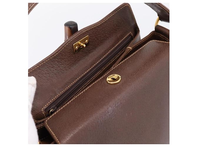 Borsa a mano GUCCI Bamboo Pelle Marrone Oro 000 33 0175 Auth 204425 D'oro - vista 18
