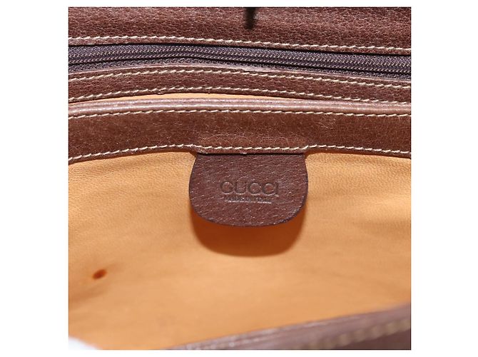 Borsa a mano GUCCI Bamboo Pelle Marrone Oro 000 33 0175 Auth 204425 D'oro - vista 19
