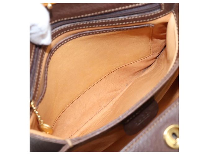 Borsa a mano GUCCI Bamboo Pelle Marrone Oro 000 33 0175 Auth 204425 D'oro - vista 21