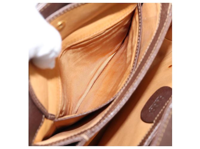 Borsa a mano GUCCI Bamboo Pelle Marrone Oro 000 33 0175 Auth 204425 D'oro - vista 25