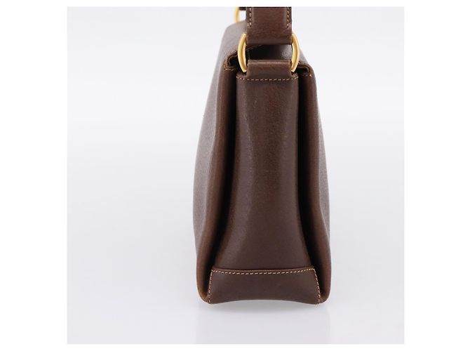 Borsa a mano GUCCI Bamboo Pelle Marrone Oro 000 33 0175 Auth 204425 D'oro - vista 3