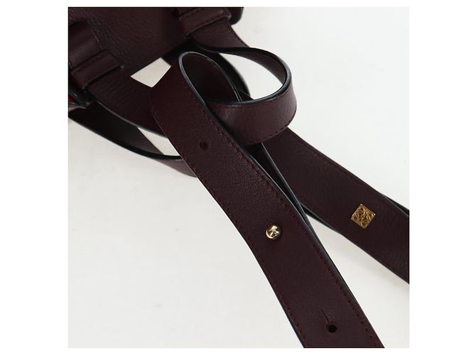 LOEWE Hammock Schultertasche aus Leder Rot Gold Authentisch 203238M Golden - Ansicht 15