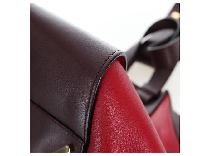 LOEWE Hammock Schultertasche aus Leder Rot Gold Authentisch 203238M Golden - Ansicht 18