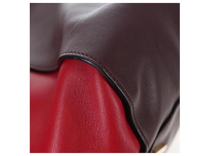 LOEWE Hammock Schultertasche aus Leder Rot Gold Authentisch 203238M Golden - Ansicht 19