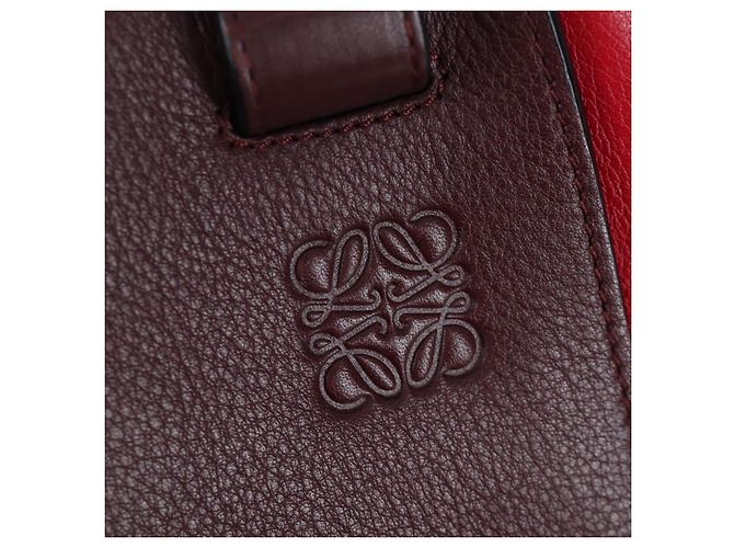 LOEWE Hammock Schultertasche aus Leder Rot Gold Authentisch 203238M Golden - Ansicht 21