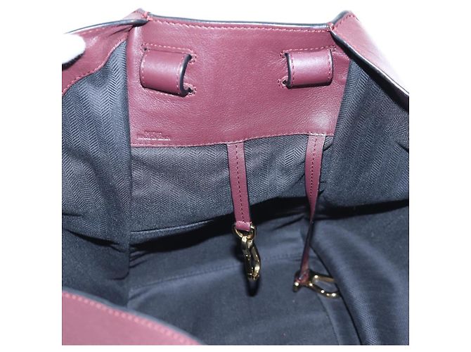 LOEWE Hammock Schultertasche aus Leder Rot Gold Authentisch 203238M Golden - Ansicht 26
