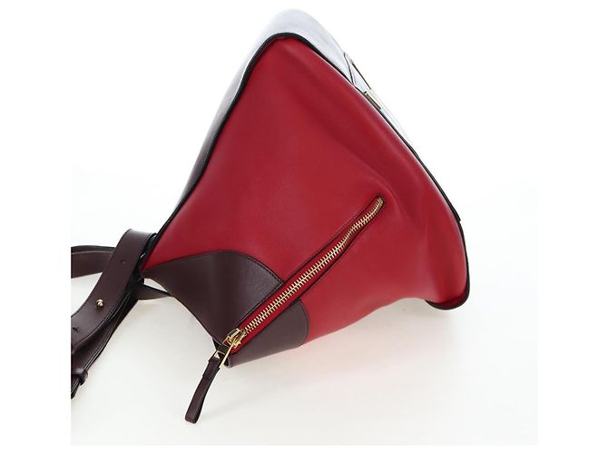LOEWE Hammock Schultertasche aus Leder Rot Gold Authentisch 203238M Golden - Ansicht 3