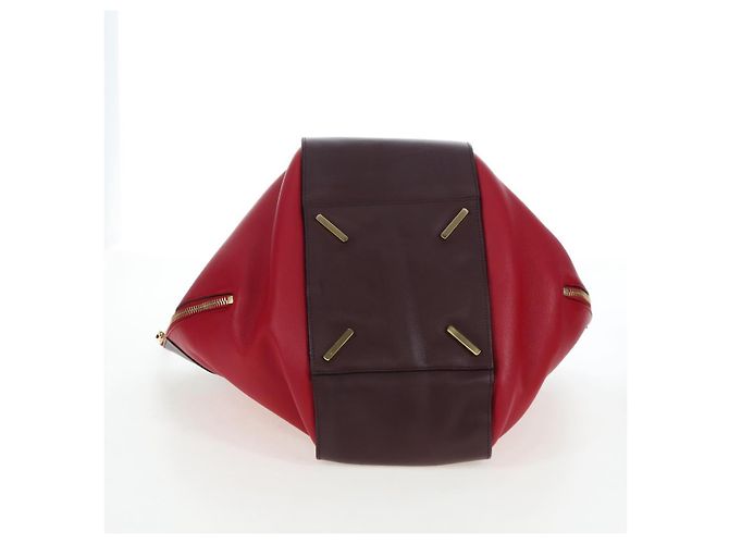 LOEWE Hammock Schultertasche aus Leder Rot Gold Authentisch 203238M Golden - Ansicht 5