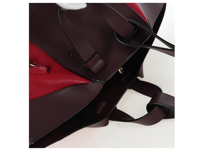 LOEWE Hammock Schultertasche aus Leder Rot Gold Authentisch 203238M Golden - Ansicht 7