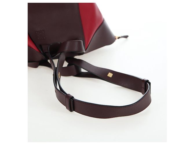 LOEWE Hammock Schultertasche aus Leder Rot Gold Authentisch 203238M Golden - Ansicht 9