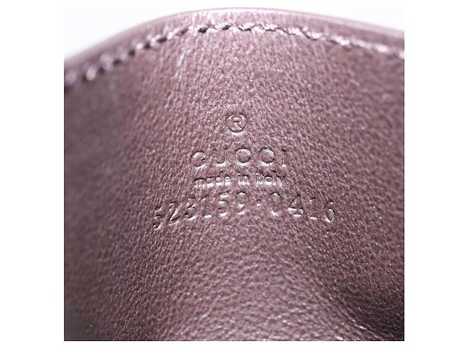 Tarjetero GUCCI Web Sherry Line PVC Brown Gold 523159 Auth 204103V Castaño Dorado - vista 11