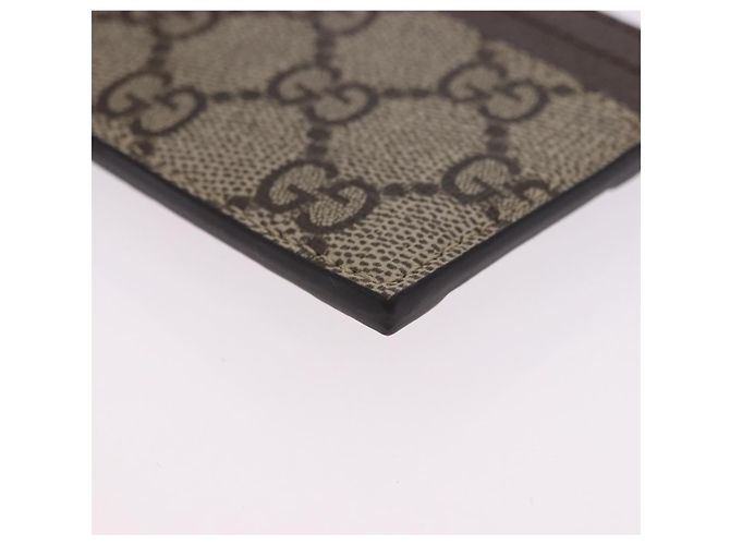 Tarjetero GUCCI Web Sherry Line PVC Brown Gold 523159 Auth 204103V Castaño Dorado - vista 16