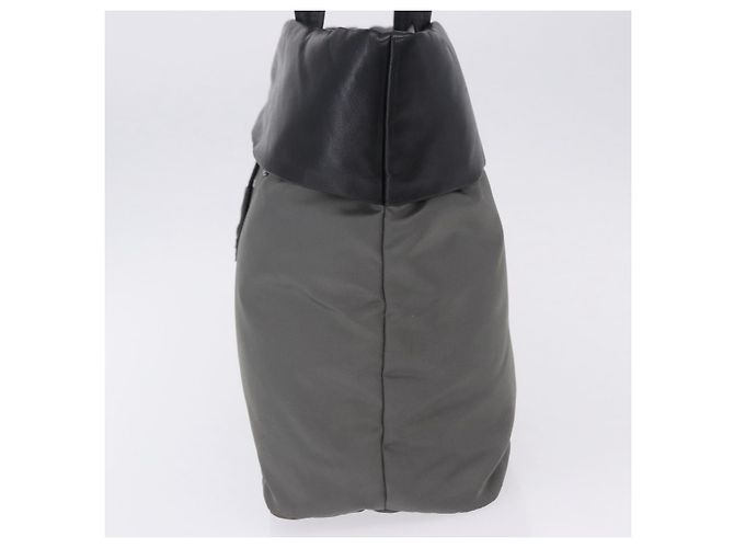 Bolsa de mão PRADA Nylon Gray Silver Auth ka6185A Marrom Prata - vista 4