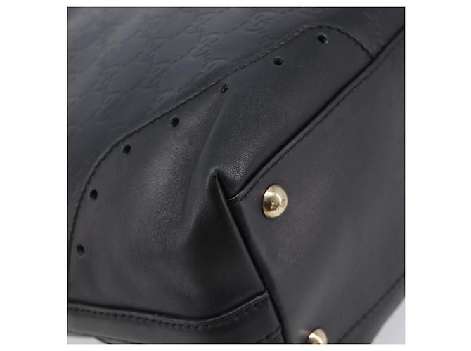 Borsa Tote GUCCI GuccissimaGG in Pelle Nera e Oro 145984 Auth 204661V Nero - vista 16